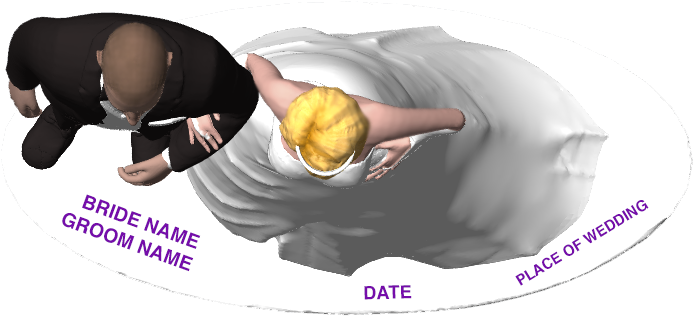 Names Of The Bride And Groom And The Date And Location - Bride And Groom Top View (795x441), Png Download