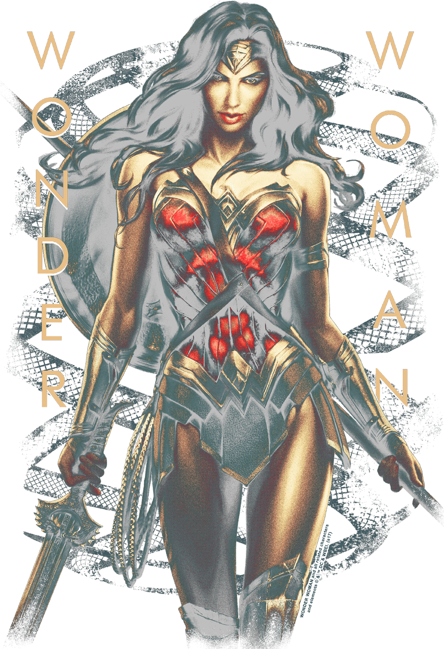 Wonder Woman Armed And Dangerous Men's Slim Fit T-shirt - Wonder Woman (903x1332), Png Download