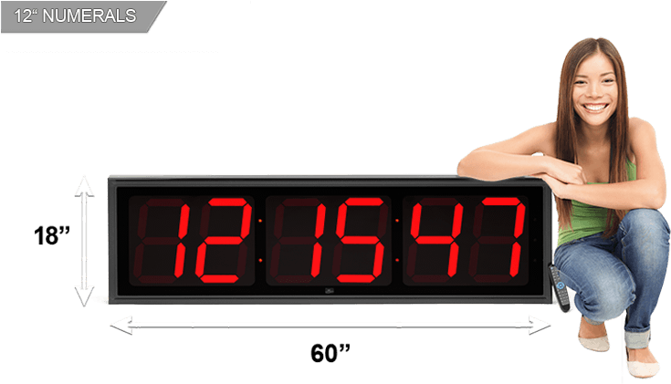 Extra Large 12″ Numerals Led Countdown Clock - Led Display (800x466), Png Download