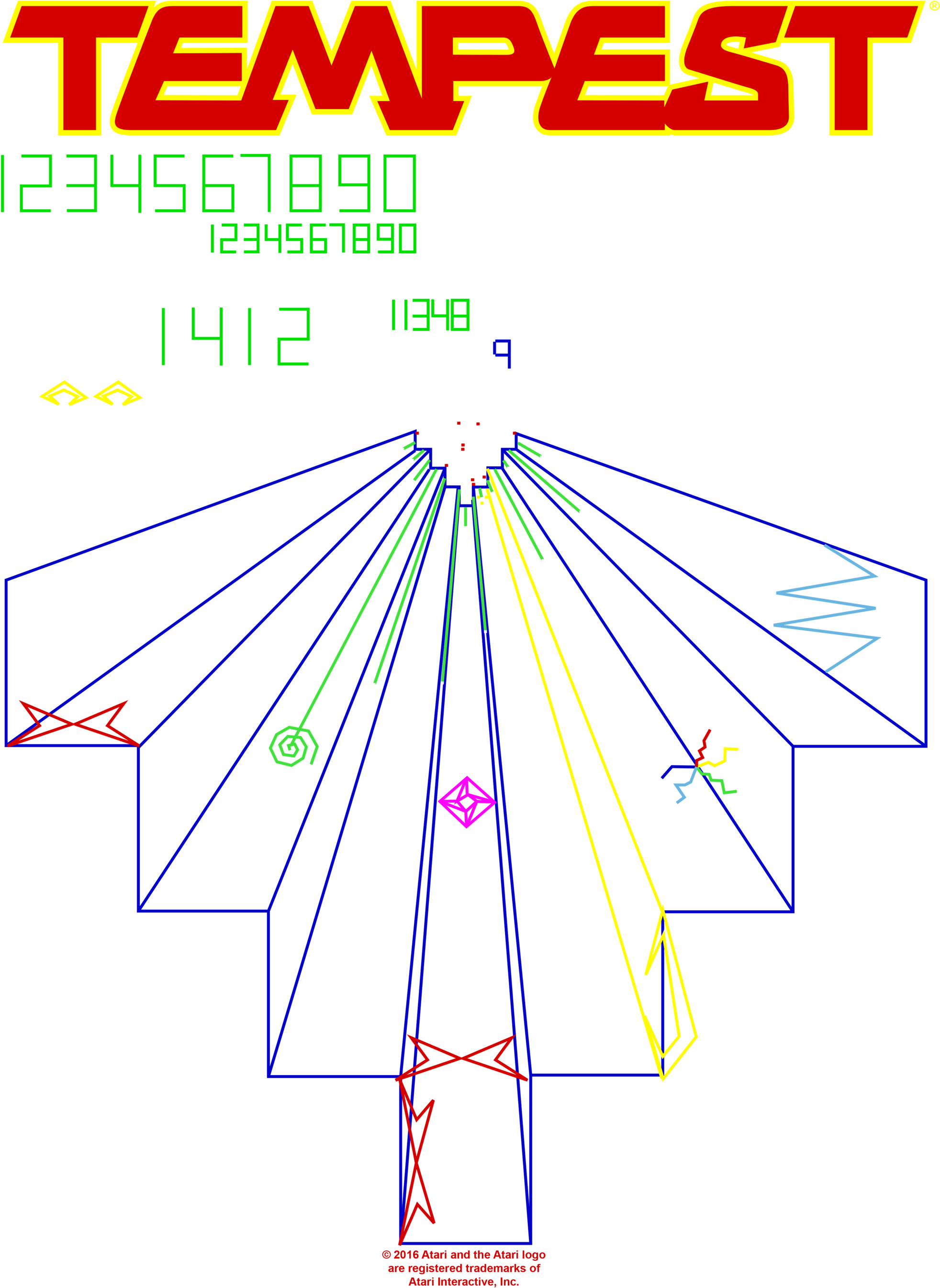 Atari Tempest Screen Men's Tank - Diagram (2000x2866), Png Download
