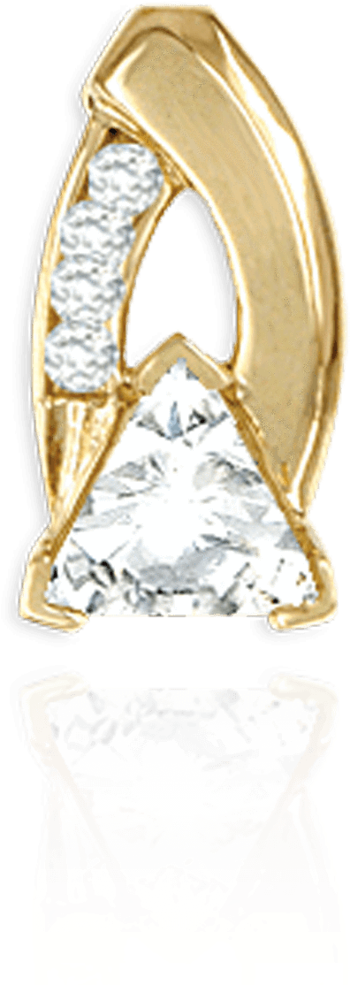 14k Gold Triangle Pendants - Engagement Ring (1500x1500), Png Download
