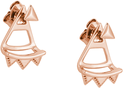 Triangle Ear Jackets Image - Earrings (939x1024), Png Download