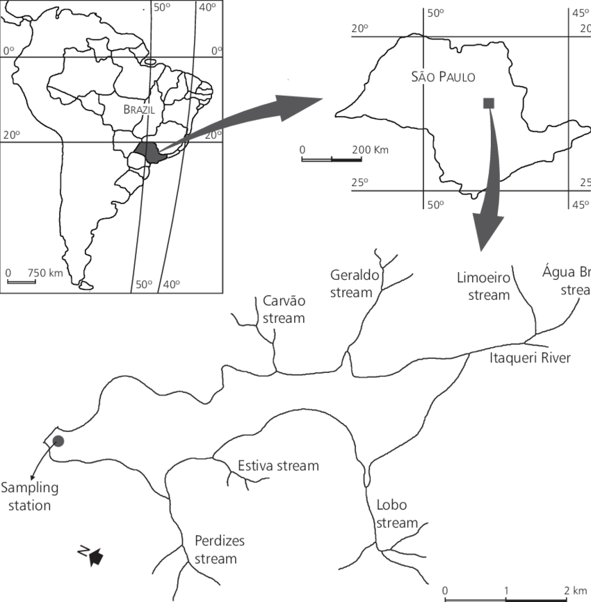 Map Of Lobo-broa Reservoir Showing Its Location In - Map (850x867), Png Download