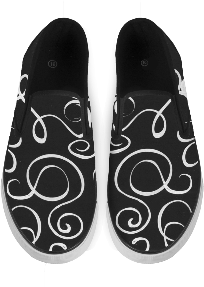 Scribbles Olive Green Slip On Sneakers - Slip-on Shoe (683x1024), Png Download