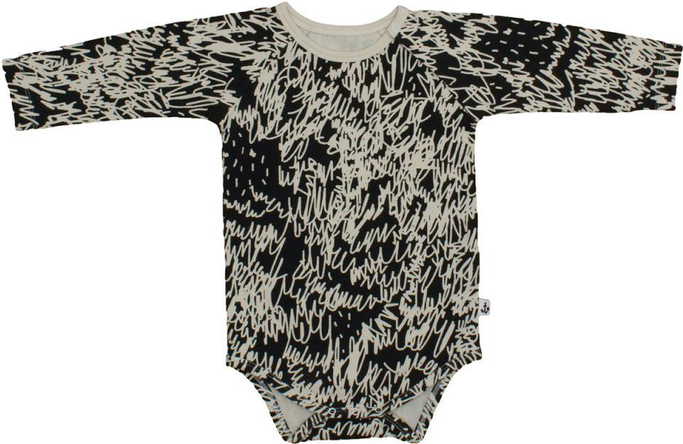 Noé & Zoë Body Ls Raglan Aop Scribbles - Infant Bodysuit (960x720), Png Download