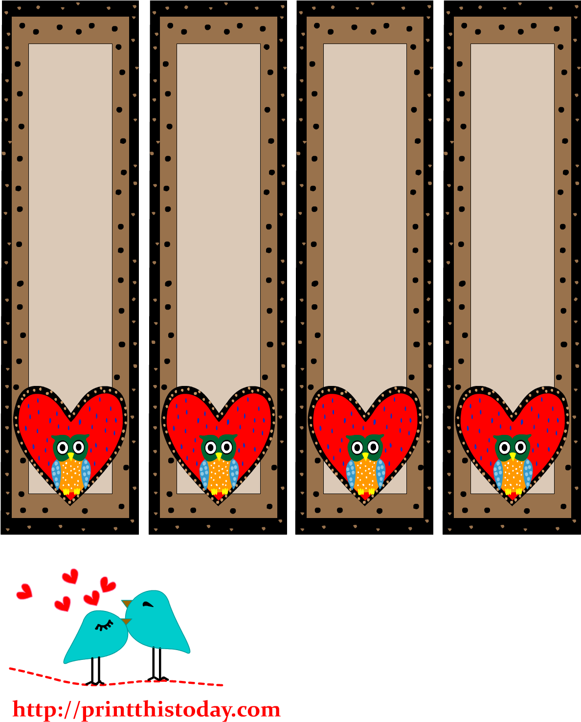 Free Printable Bookmarks With Hearts Bookmarks Featuring - Teddy Bear Bookmarks Template (1275x1650), Png Download