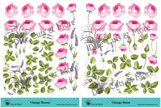 Vintage Roses - Orchid (550x650), Png Download