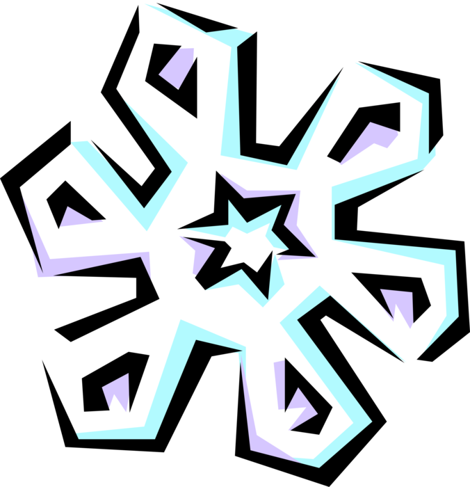 Vector Illustration Of Snowflake Ice Crystal Symbol (676x700), Png Download