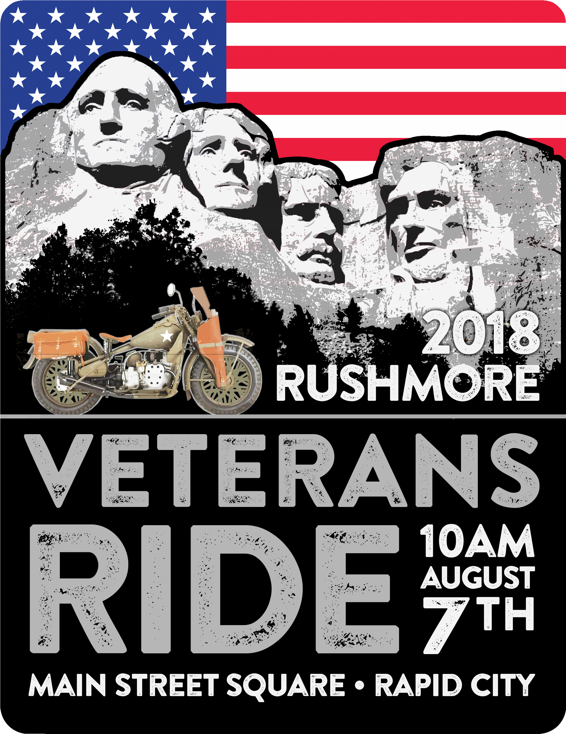 Rushmore Veterans Ride - Poster (3600x3600), Png Download