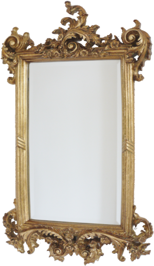 Ornate Gold Mirror - Mirror (600x600), Png Download