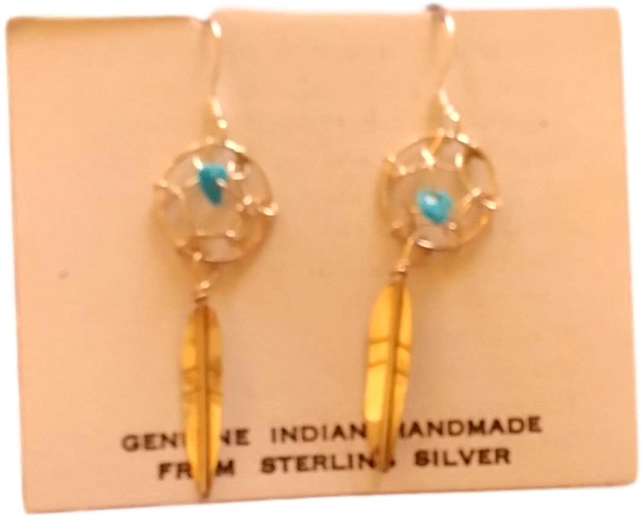 Jewelry Earrings Dreamcatcher Feather Dangle Sterling - Earrings (918x674), Png Download