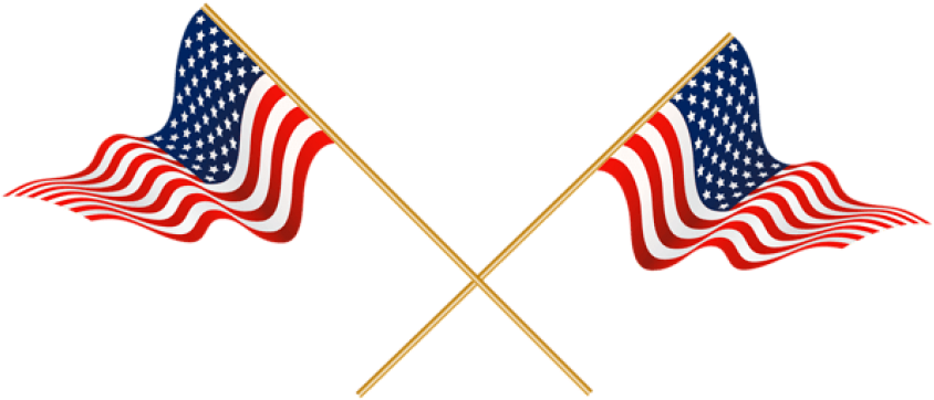 Download Usa Crossed Flags Png Images Background - Transparent Background Us Flag Png Transparent (850x365), Png Download