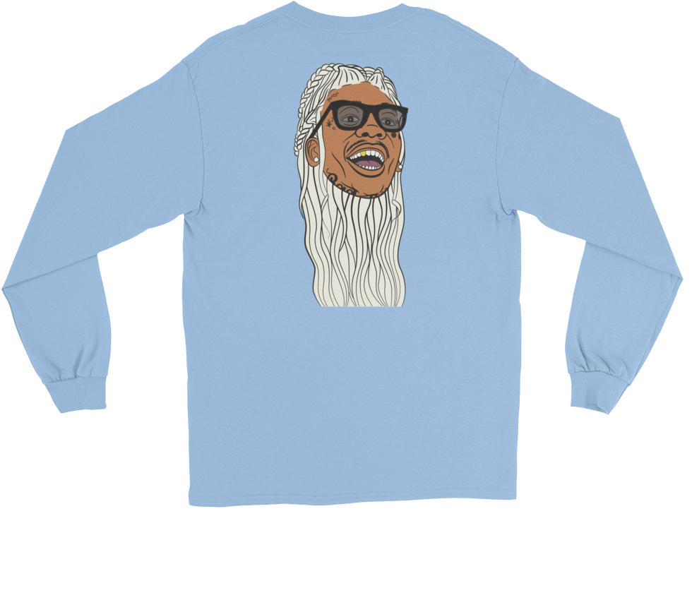 Load Image Into Gallery Viewer, Blue Long Sleeve Shirt - Long-sleeved T-shirt (1000x1000), Png Download