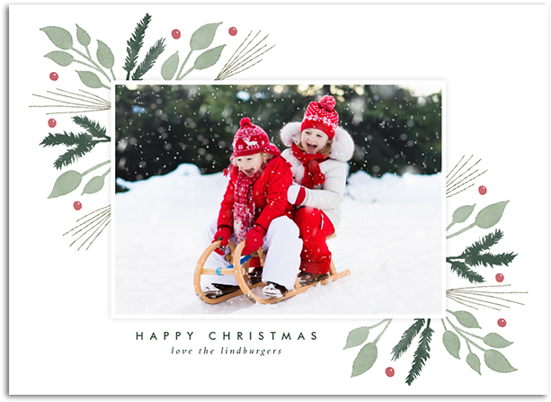 Traditional Minimal Holiday Greenery From $2 - Sled (630x630), Png Download