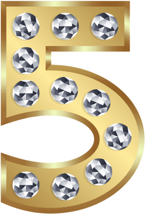 Free Png Download Five Gold Number Clipart Png Photo - Transparent Png Gold Numbers (480x703), Png Download