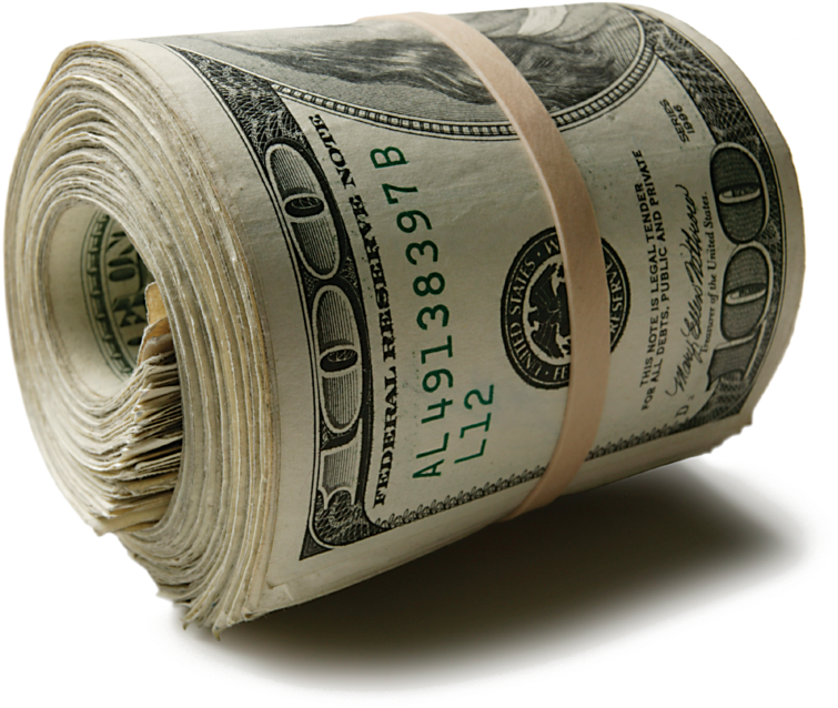 Management Money Dollars Dollar Roll Currency In - Roll Of Cash Png (800x660), Png Download
