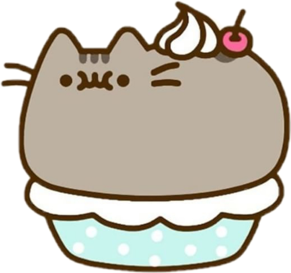 Cute Sticker - Pusheen Food (1024x958), Png Download