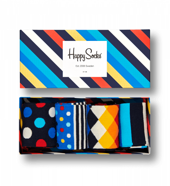 Stripe Gift Box - Happy Socks (548x600), Png Download