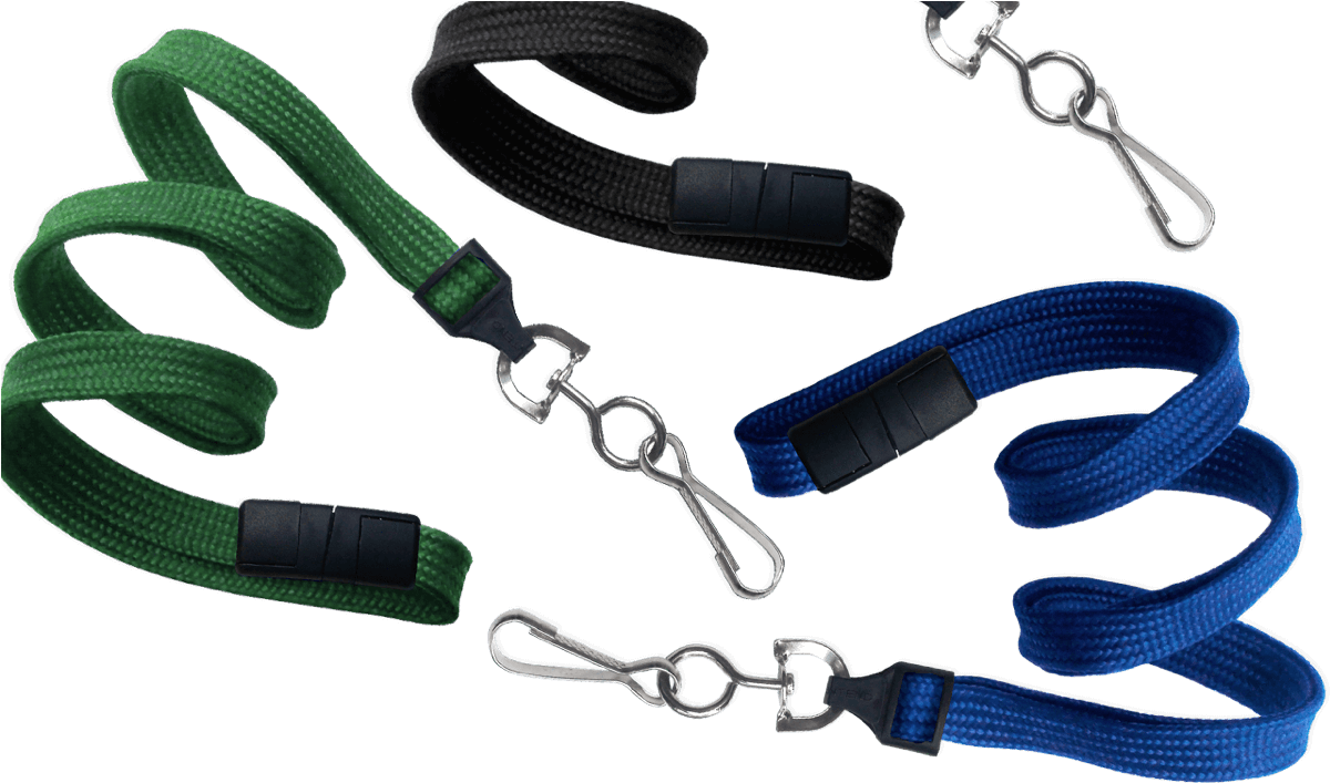 Tubular 10mm Break-away Lanyards With Metal Swivel - Name Badge Holders With Lanyards (1200x720), Png Download