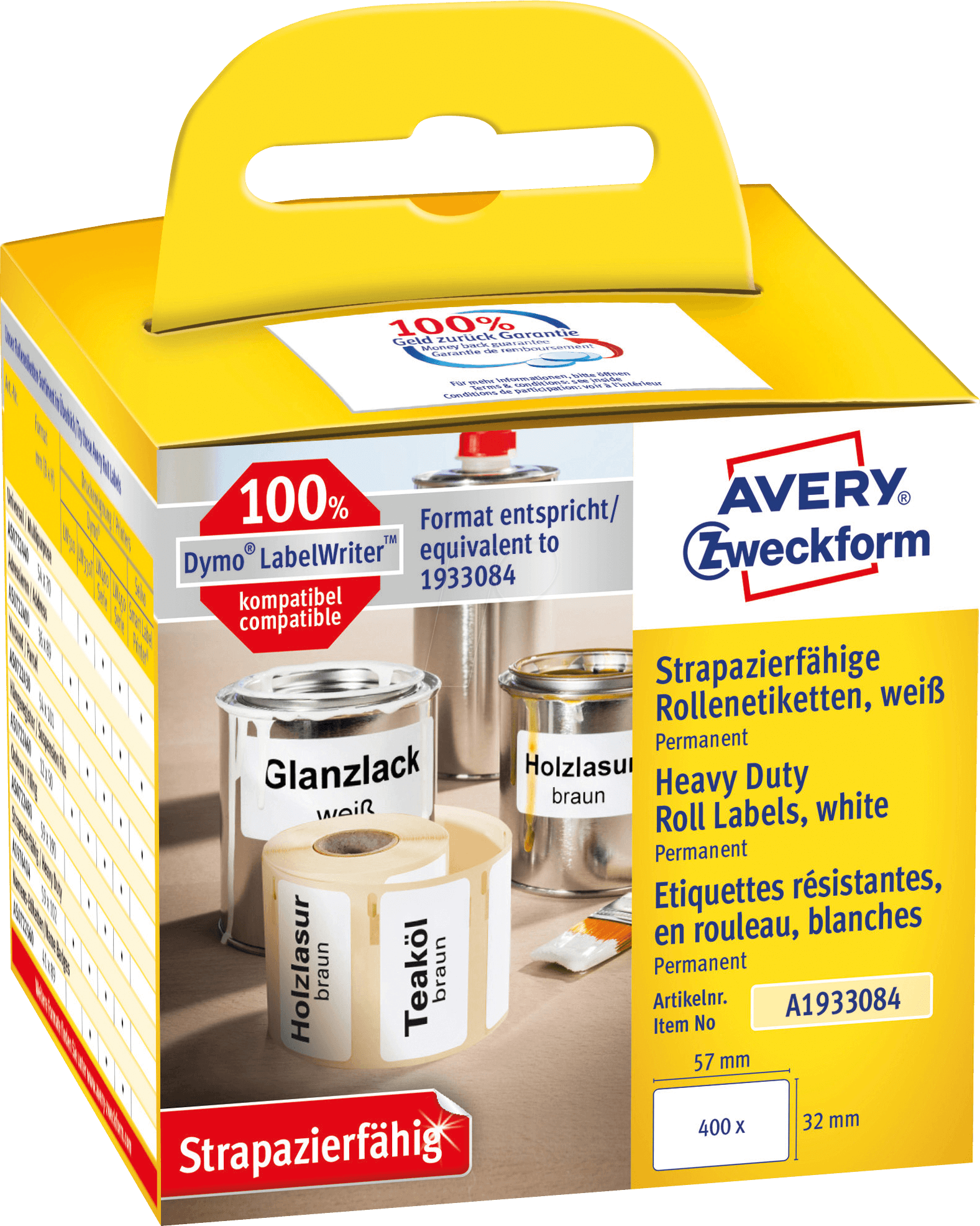 Roll Label A1933084, 32x57mm, White Avery Zweckform - Label (1577x1972), Png Download