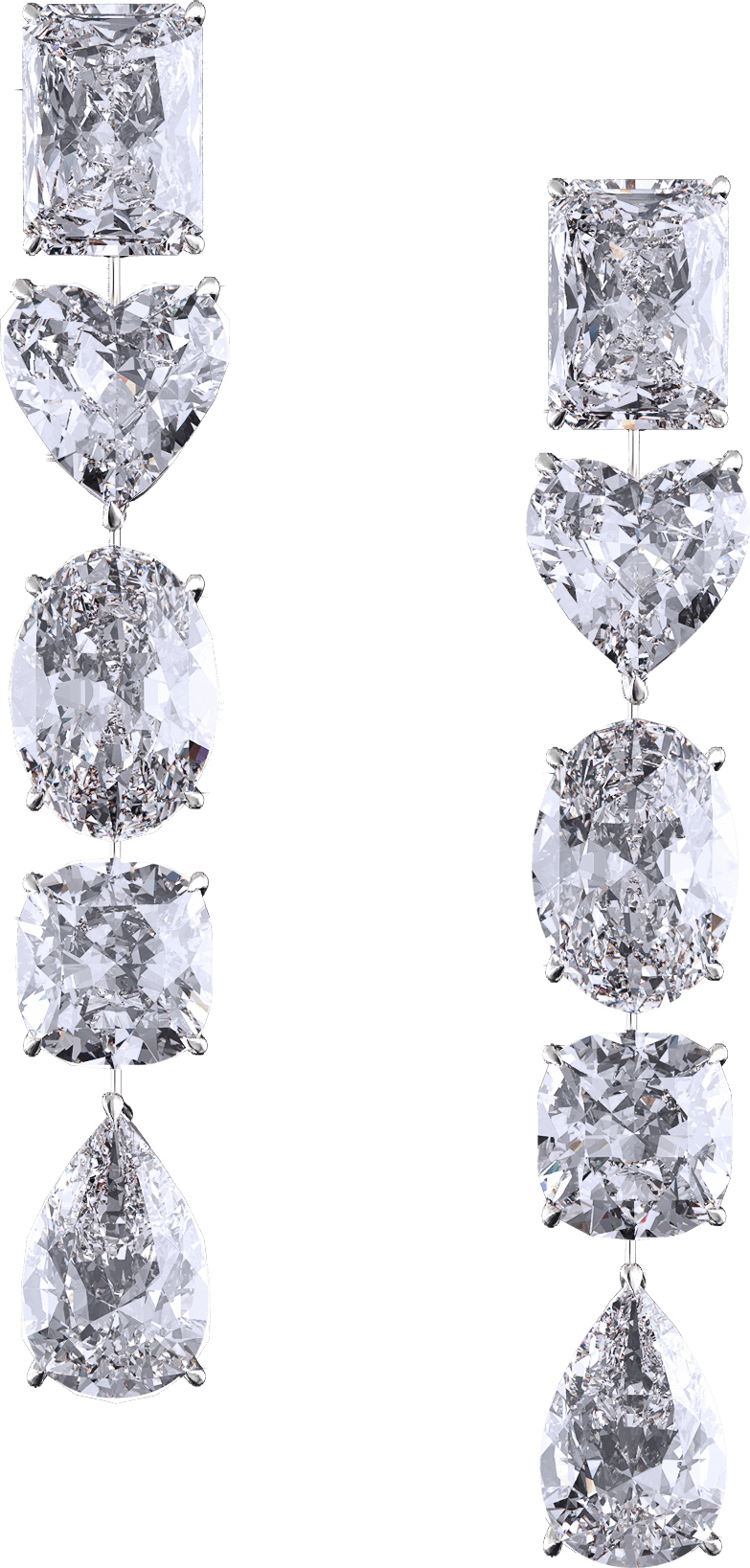 Multi-shape Earrings - Earrings (783x1637), Png Download