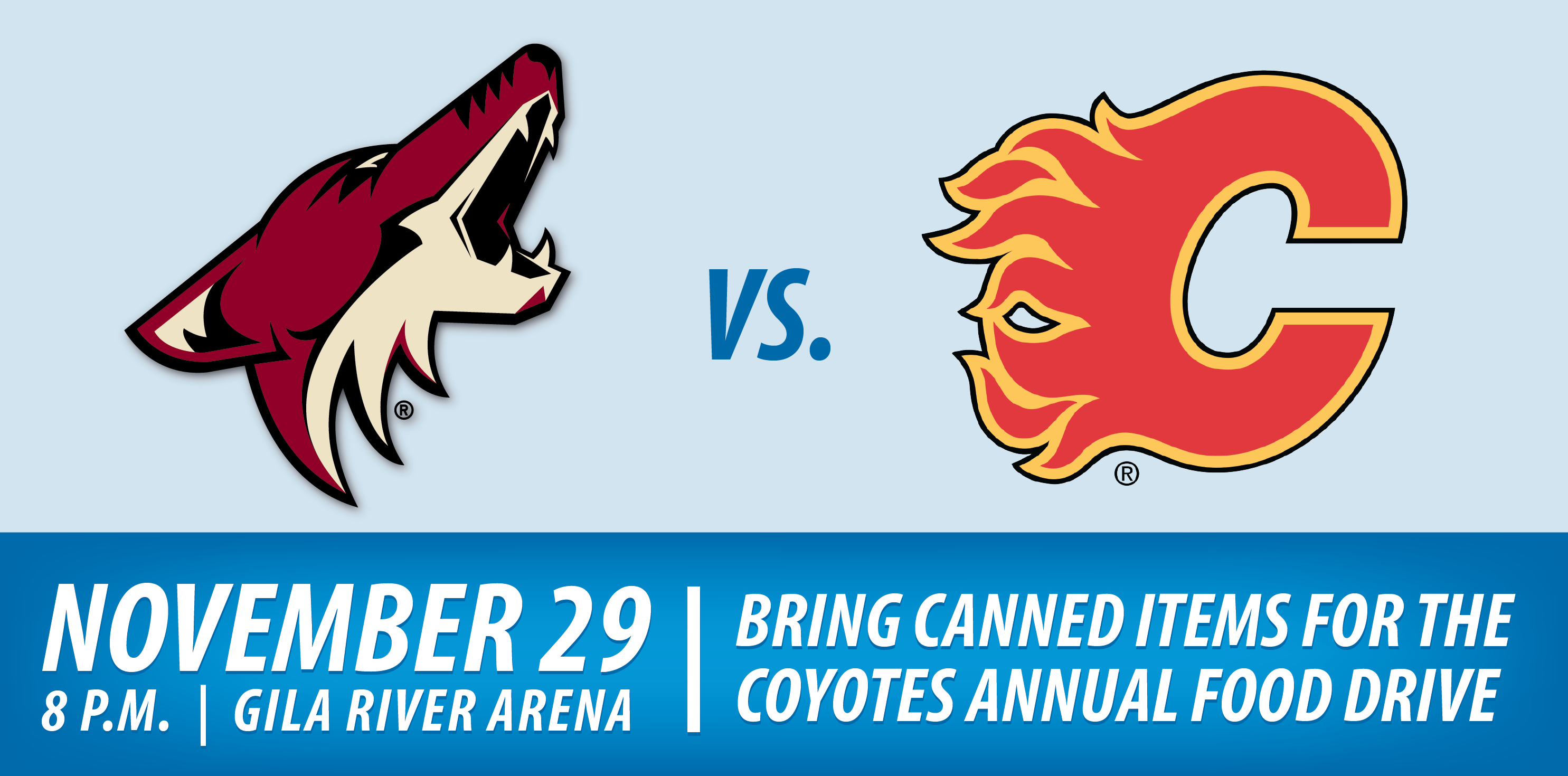 Coyotes Vs Flames - Phoenix Coyotes (2970x1470), Png Download