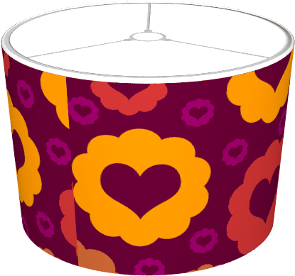 Plum Hearts Pattern - Candle (674x516), Png Download
