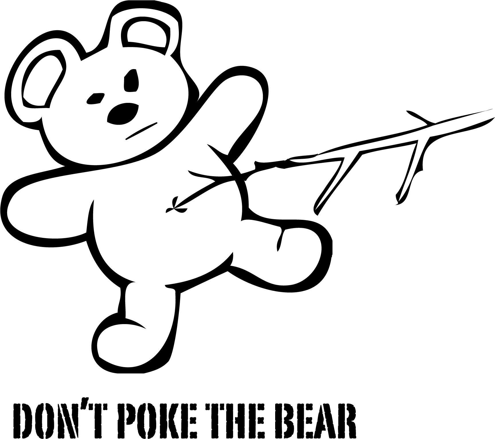 Brain Drain - Poking Bear With Stick (1726x1576), Png Download