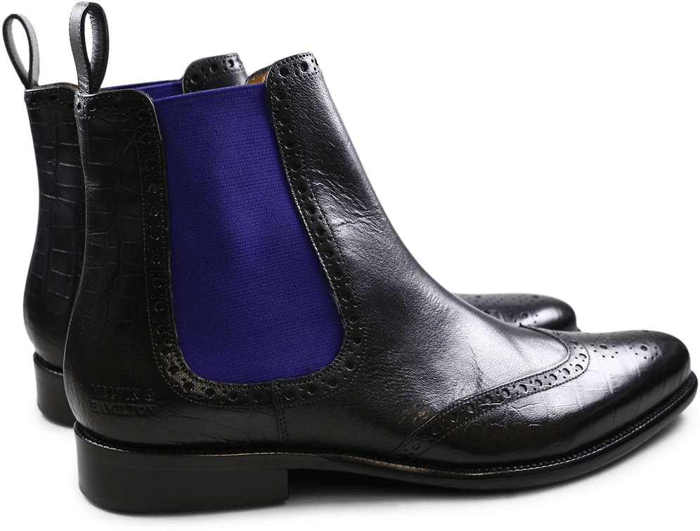 Ankle Boots Erol 32 Black Elastic Purple Flame - Chelsea Boot (1024x1024), Png Download