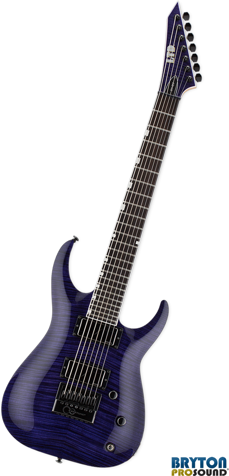 Esp Ltd Sh 7 Et Flame Maple See Thru Purple Electric - Electric Guitar (841x1600), Png Download