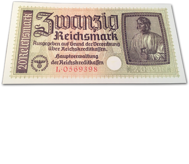 D4025 20 Reichsmark - 20 Reichsmark (650x800), Png Download