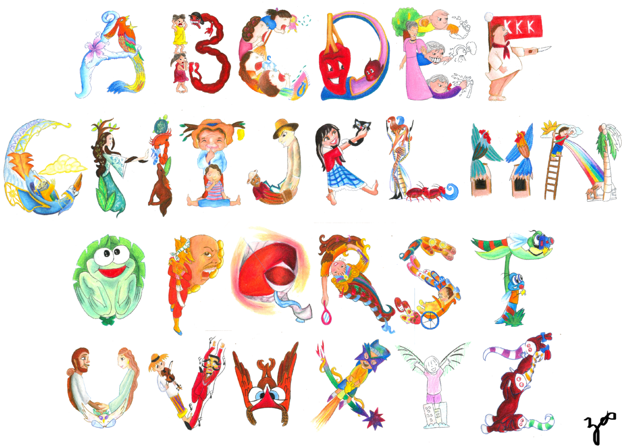 Letras Y Figuras - Letras Y Figuras Letters (1400x990), Png Download
