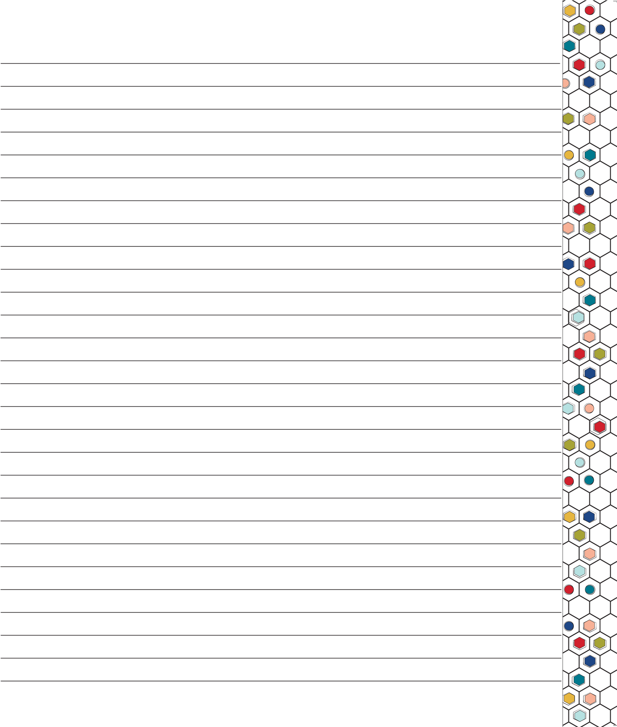 Notebook- Red Hot Dot With Geohex - Notebook Pages With Lines (2100x2400), Png Download