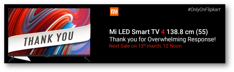Chinese Oem Xiaomi's Mi Led Tv 4 Went On Sale In India - Graphic Design (1004x314), Png Download