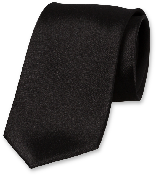 Black Satin Silk Tie - Zwarte Stropdas (624x624), Png Download