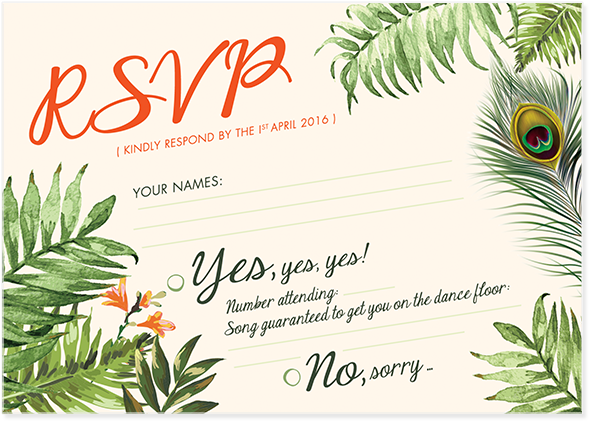 Rsvp Jungle Pepperandjoy Uk - Invitation (700x700), Png Download