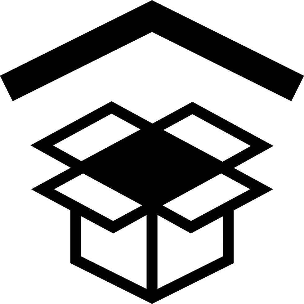Dropbox Symbol With Arrowhead Up Comments - Open The Box Vector (980x980), Png Download