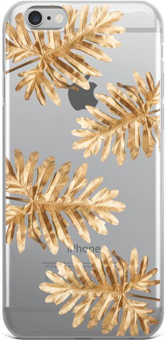 Gold Leaves Iphone Case - Mobile Phone (1000x1000), Png Download