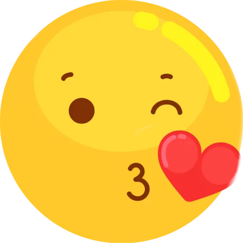 Beso Sticker - Smiley (1024x1024), Png Download