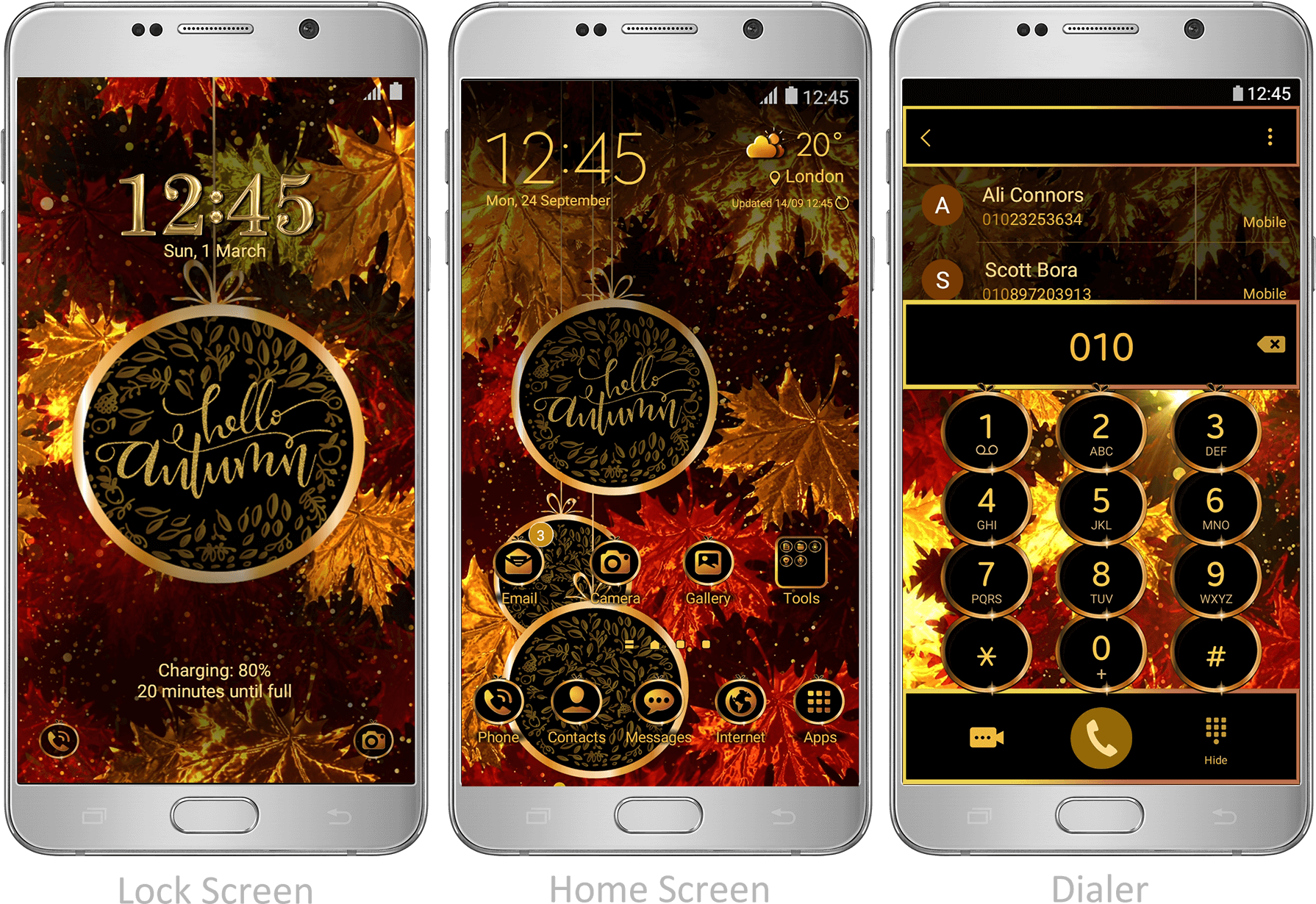 Golden Leaves - Steampunk Phone Theme (1789x1240), Png Download