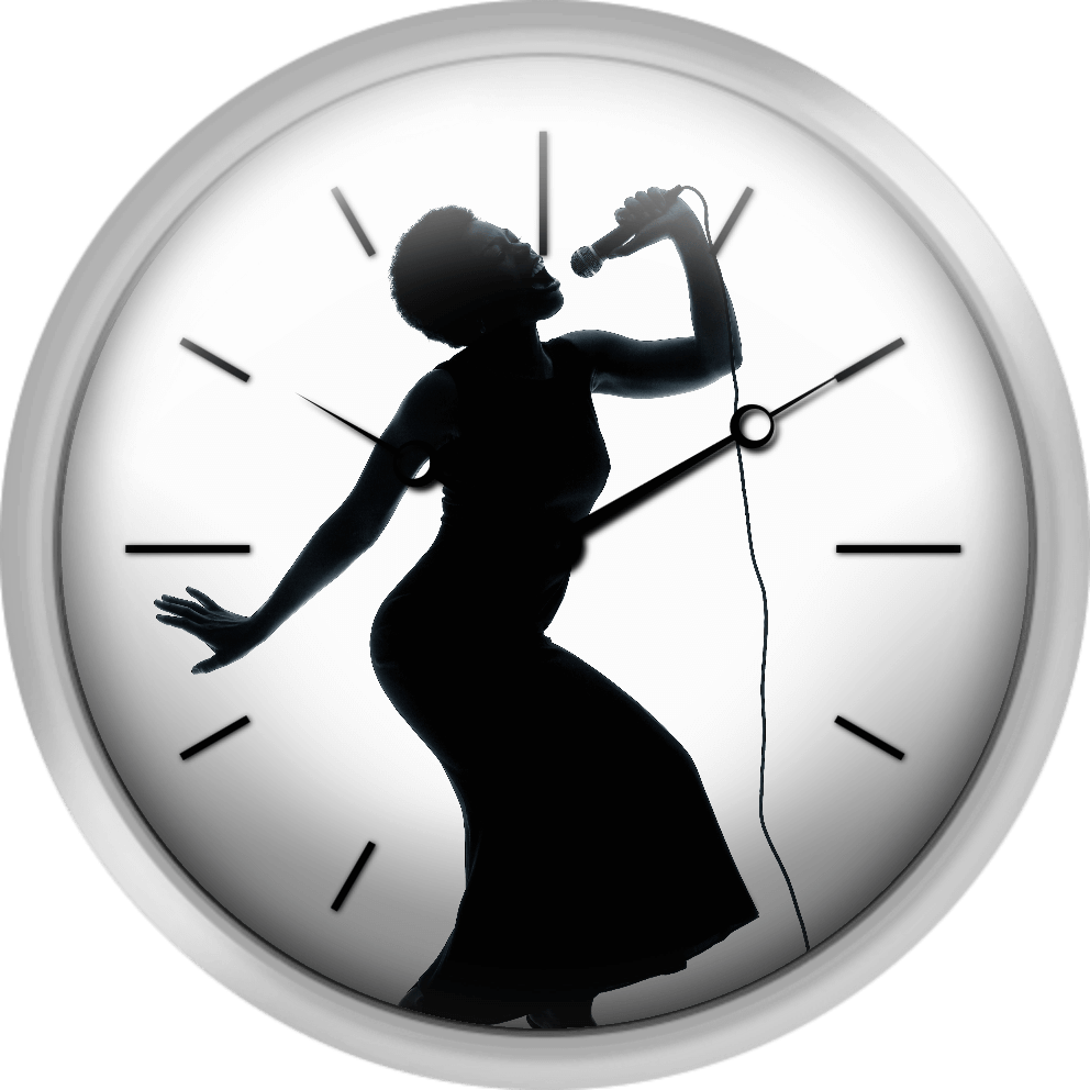 Silhouette Of Female Singer Singing On Microphone - Black Singer Silhouette (992x992), Png Download