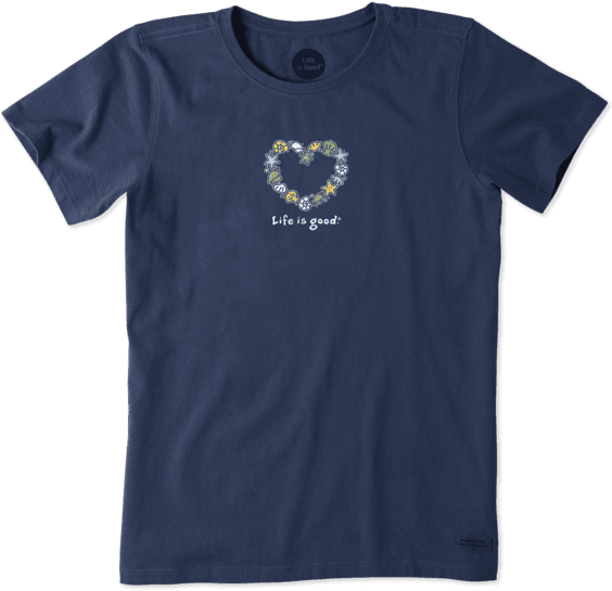 Women's Sea Shells - Life Is Good Women's Crew T Shirt (570x570), Png Download