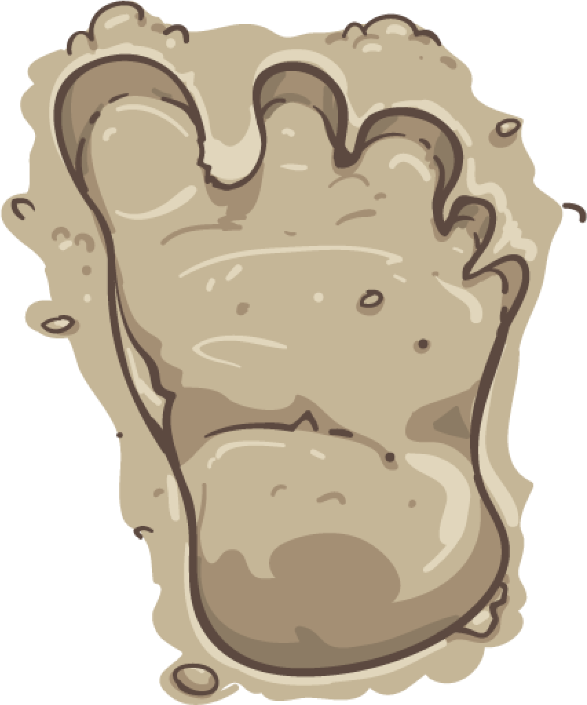 Big Foot Clipart Print - Big Foot Print Png (1024x1024), Png Download