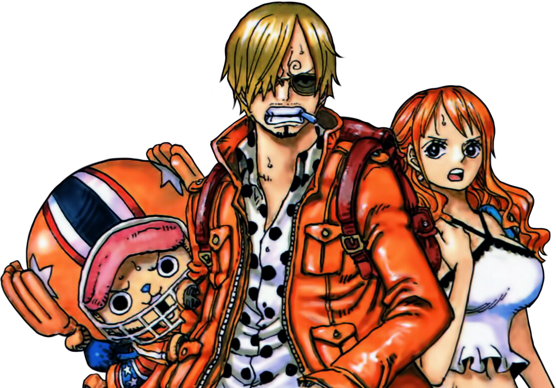 Sanji, Chopper & Nami From The Cover Of Volume - Cartoon (1126x781), Png Download