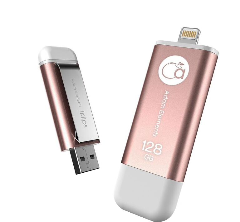 Adam Elements 128gb Iklips Apple Lightning - Iphone Rose Gold Flash Drive (768x768), Png Download
