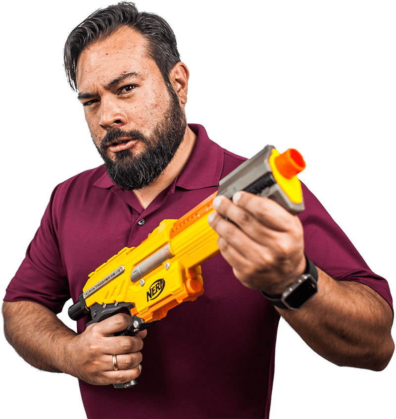 Alvaro Posing With A Nerf Gun - Water Gun (800x846), Png Download