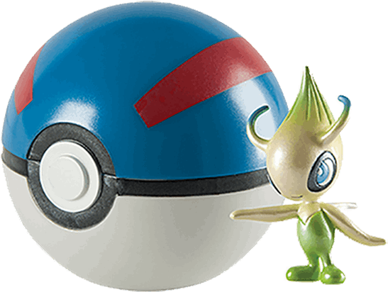 Celebi & Great Ball Clip N Carry Mythical Poke Ball - Pokemon Limited Edition Celebi (600x600), Png Download