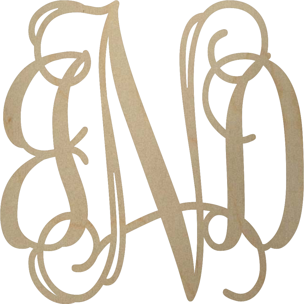 Wooden Monogram - Calligraphy (1125x1690), Png Download