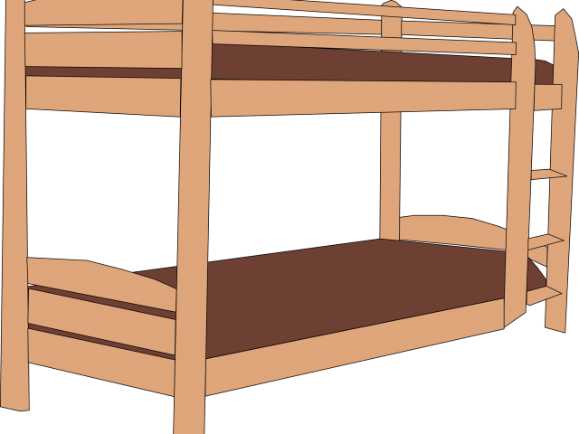 Bed Clipart Png Transparent - Clip Art Bunk Bed (640x480), Png Download