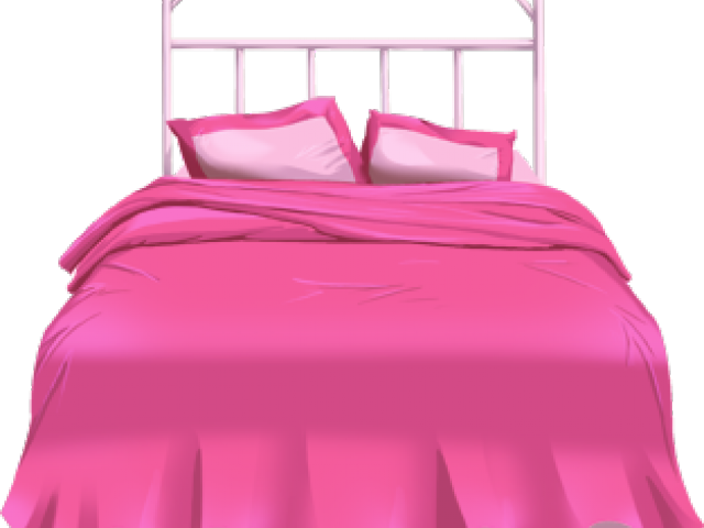 Bed Clipart Png Transparent - Pink Cartoon Bed (640x480), Png Download